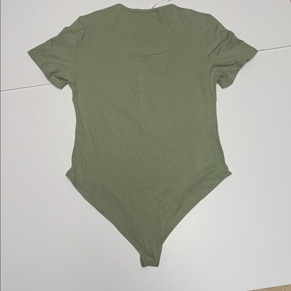 Mangopop Ribbed Short Sleeve Bodysuit Green (BR666) - Picture 5 of 9